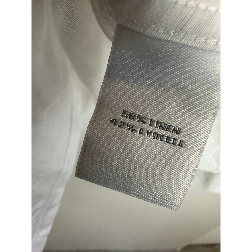 NWT Murano Baird McNutt Linen Blend Shirt White Floral Texture LS Slim Fit Large - Picture 11 of 16